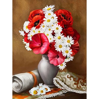 Kit broderie diamant Diamond Painting bright poppies