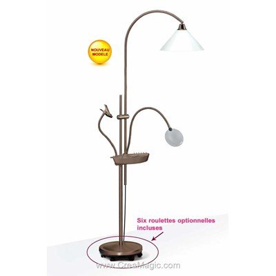 Lampe prestige sur pied antique tête orientable - E21098-01 chez Daylight