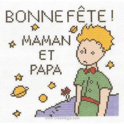 Broderie point croix Princesse le petit prince - bonne fête