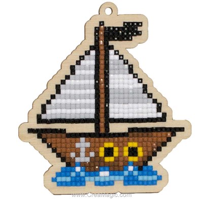 Broderie diamant bâteau pirate de Wizardi