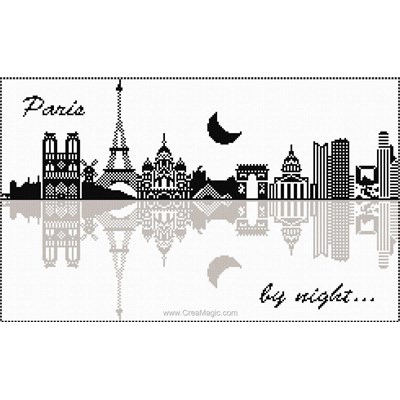 Broderie point compté france - paris by night de Marie Coeur