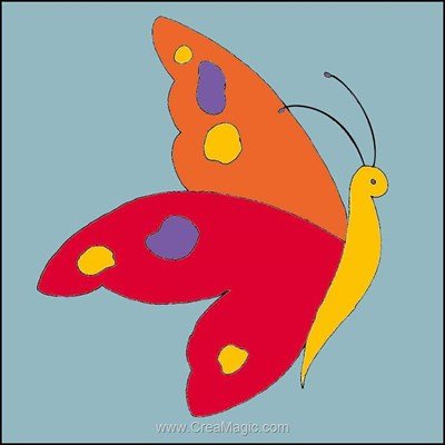Kit canevas enfants gracieux papillon de Luc Création