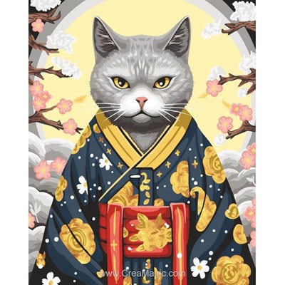 Peinture par numéro - Cat in a kimono - Wizardi