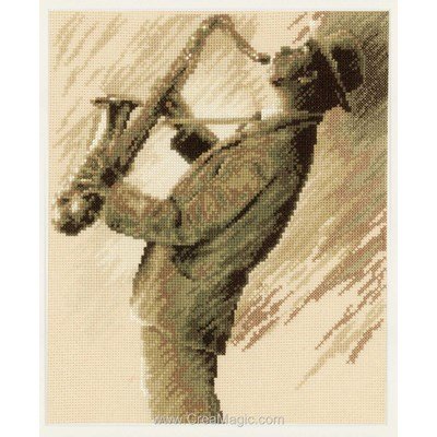 Le saxophoniste kit point de croix de Vervaco à broder