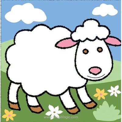 Mouton blanc canevas pour enfant - SEG