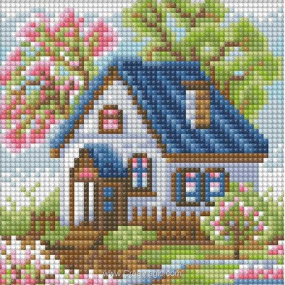 Broderie diamant Diamond Painting spring house - Diamond Painting