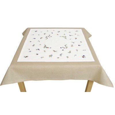 Kit nappe aux pensées en broderie traditionnelle DMC