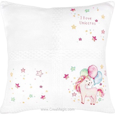 Coussin à broder au point de croix compté mon petit poney et les étoiles de Luca-S