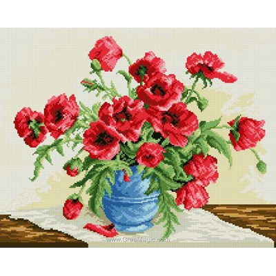 Kit broderie diamant red poppies de Diamond Painting