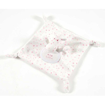 Doudou bébé plat baby stars - rose à broder de DMC