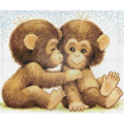 Broderie diamant Diamond Painting monkeys