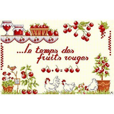 Fiche de broderie d'Anagram au point de croix le temps des fruits rouges