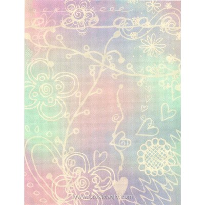 Toile aïda impression - Toile à broder aida 7.0 pts arc en ciel floral  - 21x30 cm - MP Studia