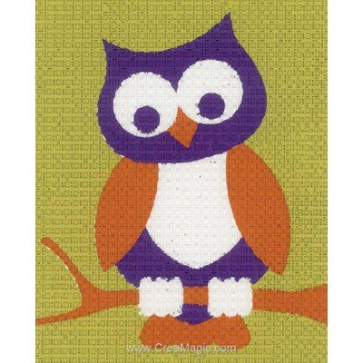 Canevas enfant en kit Vervaco hibou bienveillant