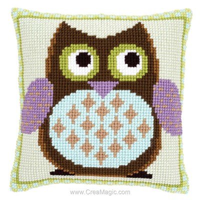 Kit coussin Vervaco mr hibou au point de croix