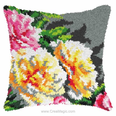 Coussin point noue Orchidea fleurs lumineuses