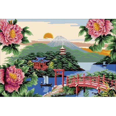 Luc Création kit broderie point compté jardin japonais