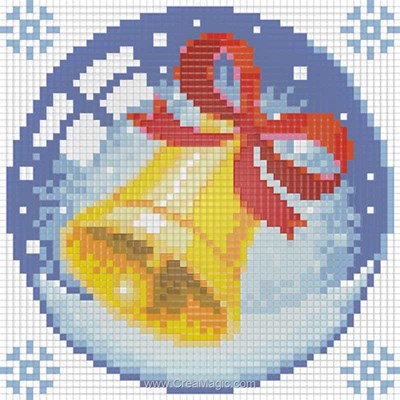 Kit broderie diamant cloches de noël - Diamond Painting