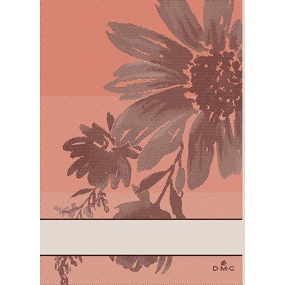 Torchon à broder torchons flowers inspiration - corail 10 - lot de 2 DMC