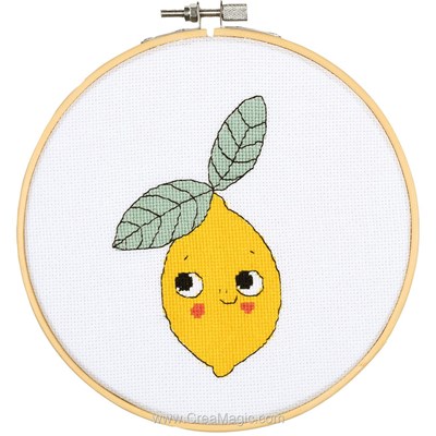 Kit broderie point de croix citron - eva m de Vervaco