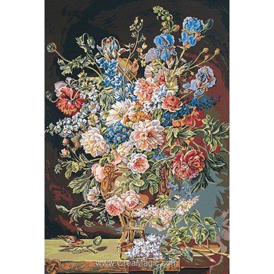 Canevas vase de fleurs xviiie siècle - SEG