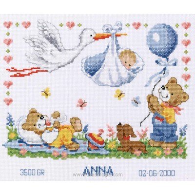 Broderie Naissance Bebe Et Tableau Prenom Point De Croix