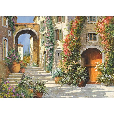 Kit broderie diamant patio fleuri - Diamond Painting