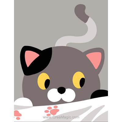 kit Canevas Complet Chat caché - Margot