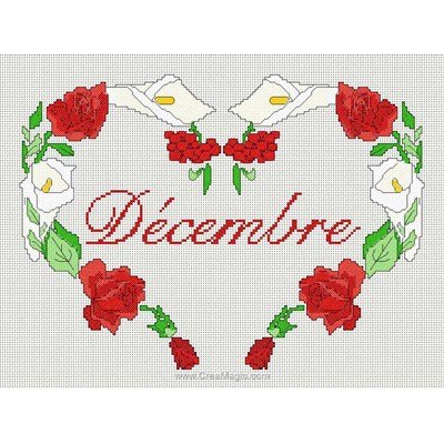 Broderie d'Anagram au point de croix decembre