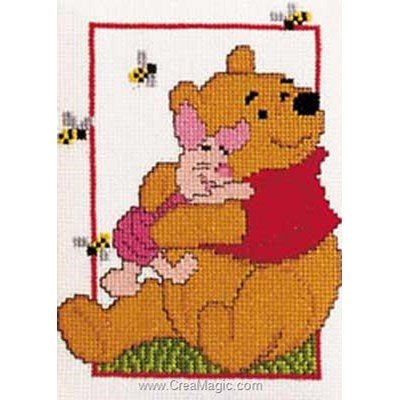 Le câlin de winnie et porcinet de disney broderie en point compté - Vervaco