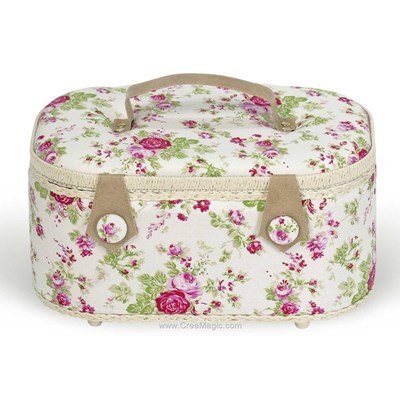 Boite à couture tissu avec poignées cuir douceur printannière de Milward