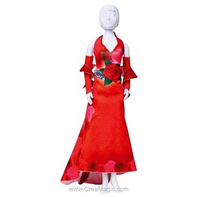 Patron mary red roses DRESS YOUR DOLL