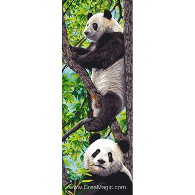 Mimo Verde canevas les pandas sur la branche