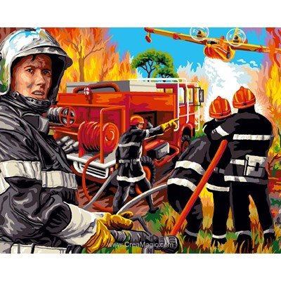 Au feu les pompiers canevas de Mimo Verde