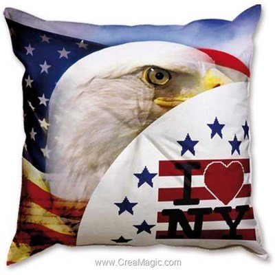 Coussin à broder au point de croix compté i love new york - Princesse