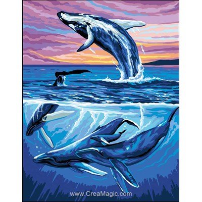 Les baleines bleues canevas chez Rafael Angelot