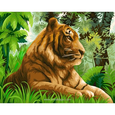 Peinture par numéro - Tiger in the Jungle - Wizardi
