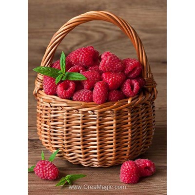 Broderie diamant panier framboise de Wizardi