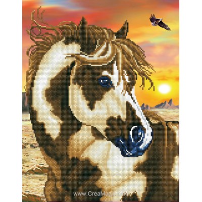 Broderie diamant - Le mustang libre et sauvage - Diamond Dotz
