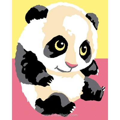 Kit canevas un câlin pour panda - Luc Création