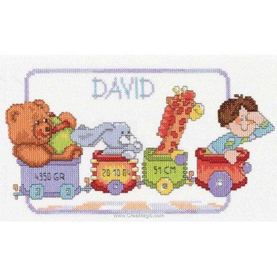 Kit broderie naissance baby le train des jouets de Lanarte