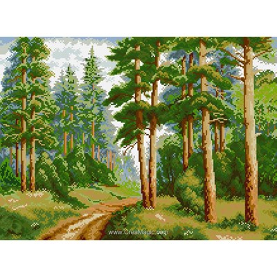 Kit broderie diamant Diamond Painting in the pine forest