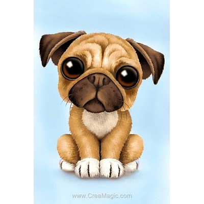 Broderie diamant little pug - Wizardi