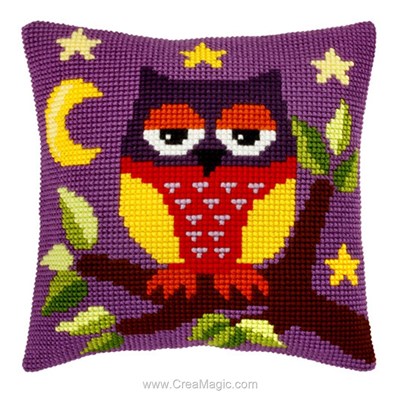 Kit coussin au point de croix Orchidea le hibou s'endort