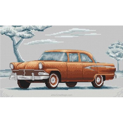 La broderie retro voiture auto - orange de Luca-S