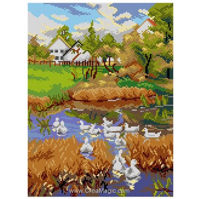 Canevas paysages - Canevas after Franz Grässel - Summer Day in the Countryside - Orchidea