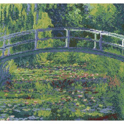 Le bassin aux nympheas de monet - national gallery kit DMC à broder au point de croix