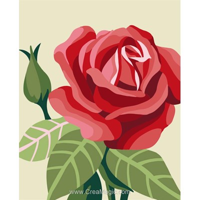 Peinture par numéro - Rose - Wizardi