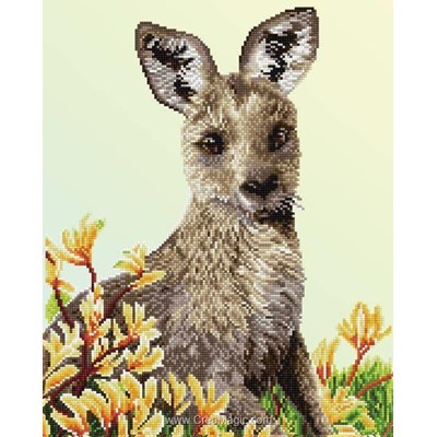 Broderie diamant - Kangourou paw flower - Diamond Dotz