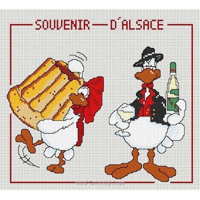 Broderie d'Anagram au point de croix souvenir alsace